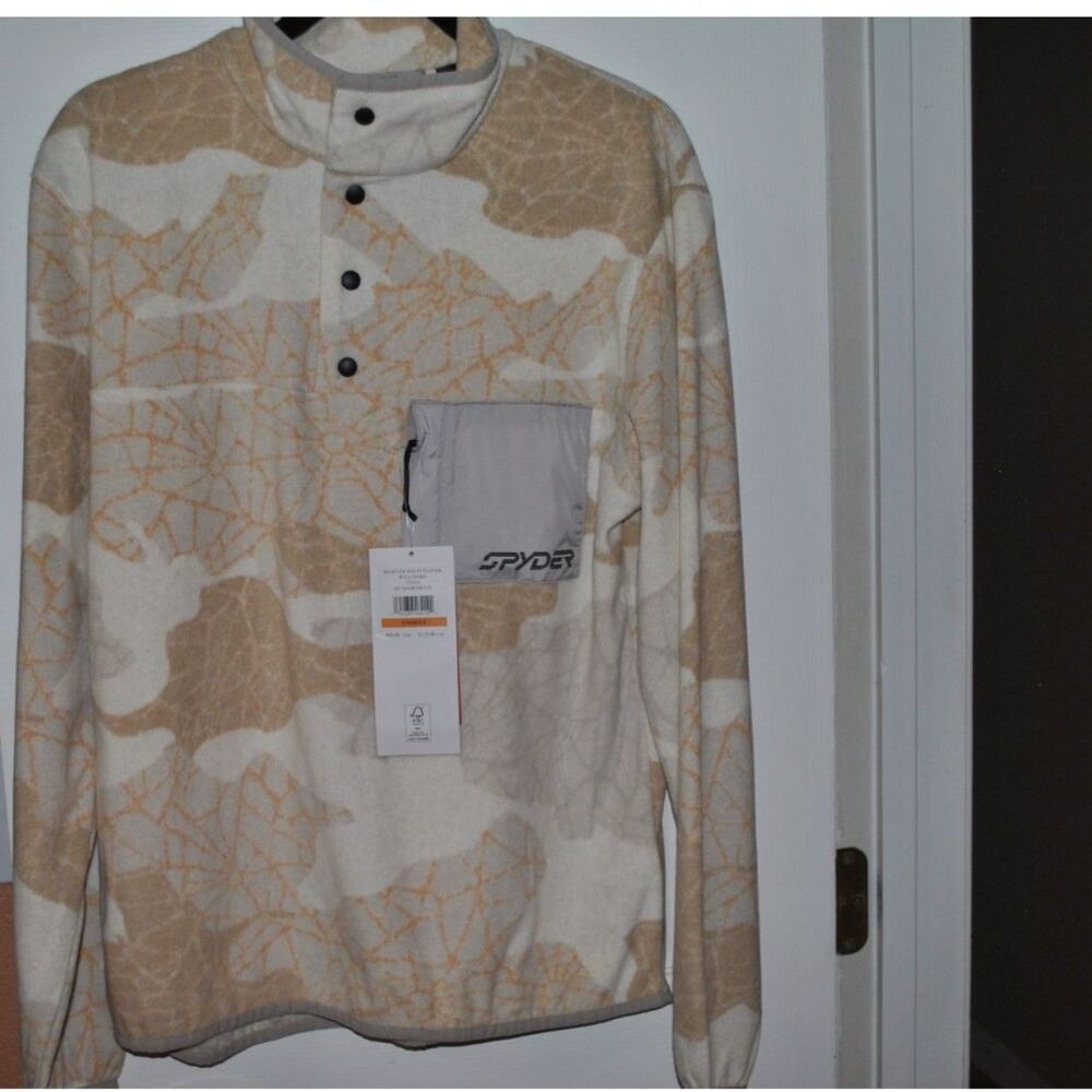 Spyder Unisex Snap Lounge Pullover Haze-Multi Size Small NEW